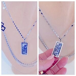 White House Black Market 32” Multi Chain neckless silver tone